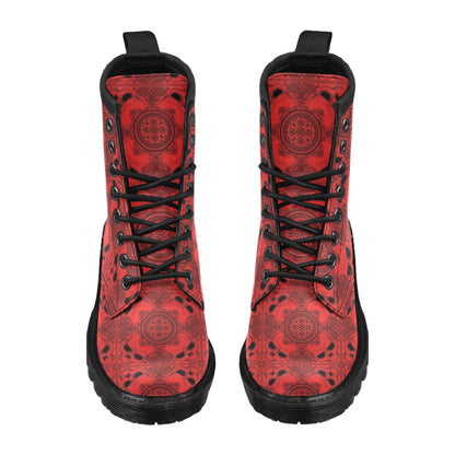 Bandana Red Print Design LKS304 Women's Boots