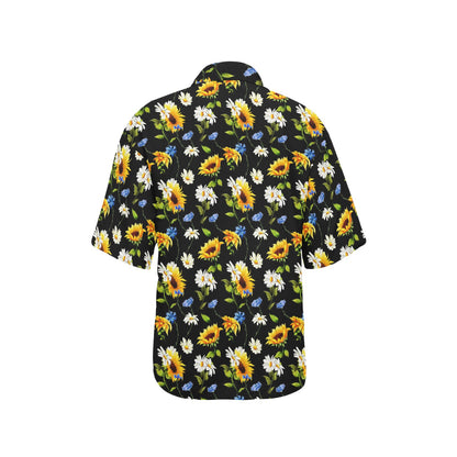 Sunflower Chamomile Bright Color Print Women's Hawaiian Shirt