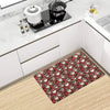 Skull Roses Design Themed Print Kitchen Mat