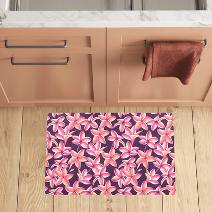 Purple Plumeria Pattern Print Design PM010 Kitchen Mat