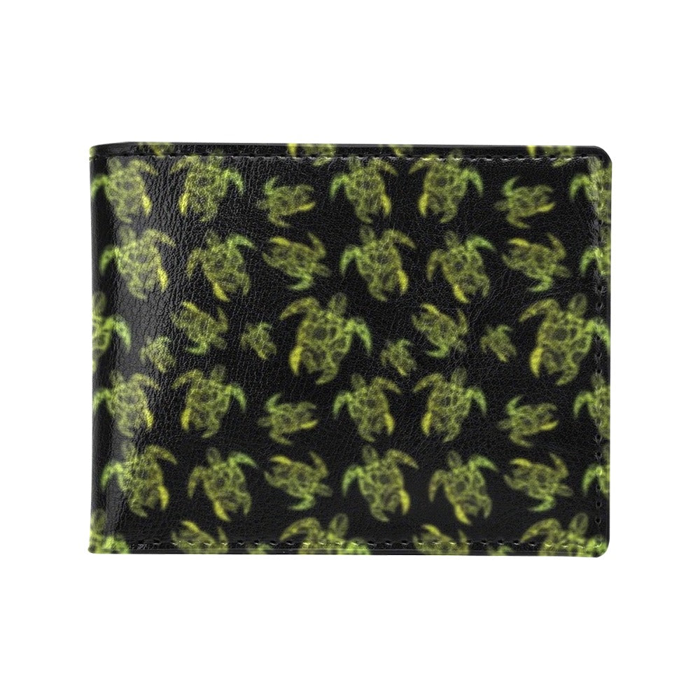 Green Tribal Turtle Polynesian Themed Men's ID Card Wallet