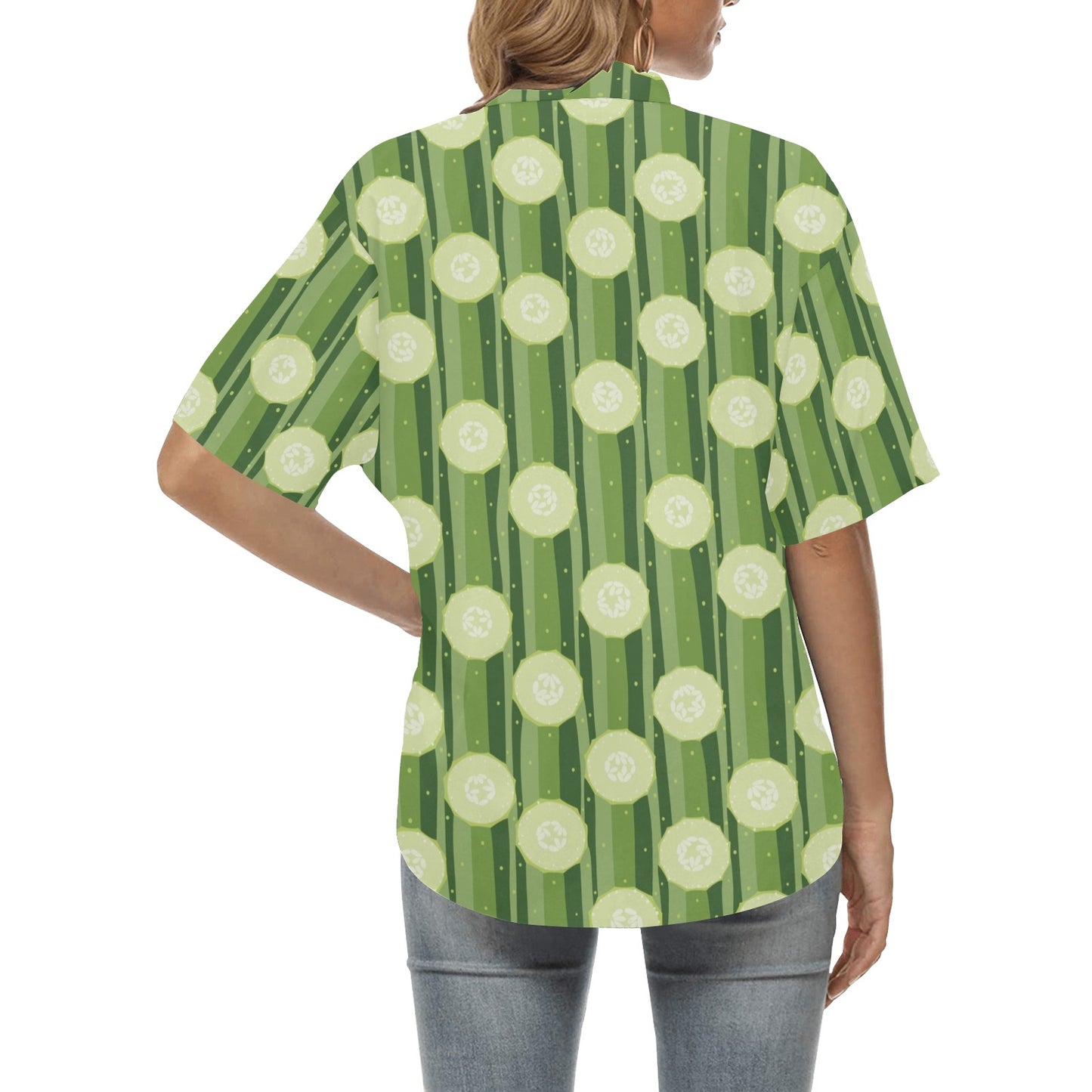 Cucumber Pattern Print Design CC03 Women's Hawaiian Shirt