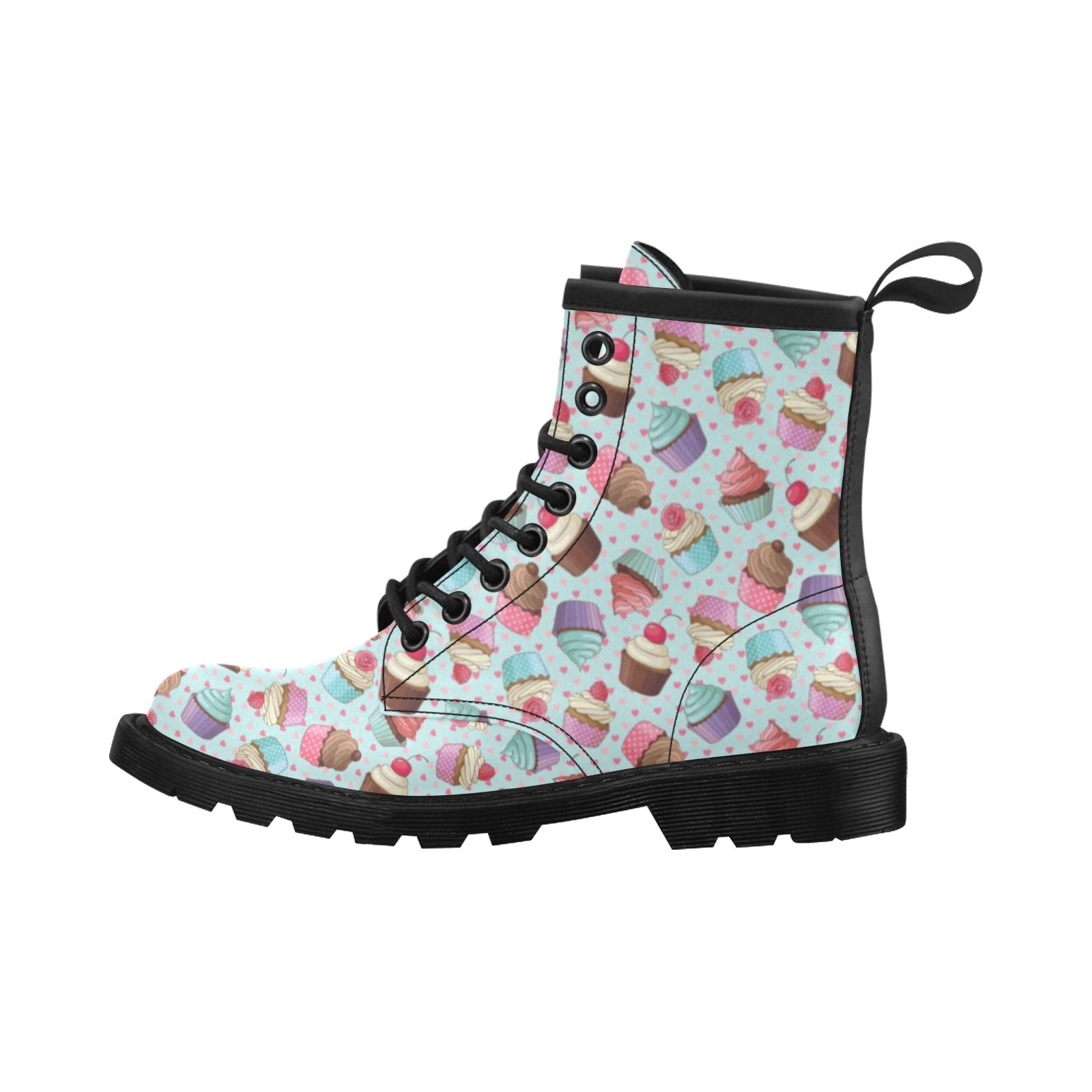 Cupcakes Fancy Heart Print Pattern Women's Boots