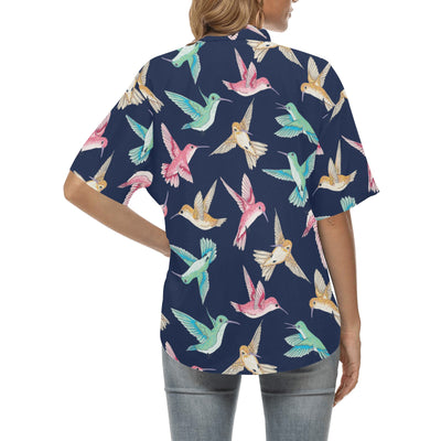 Hummingbird Cute Pattern Print Design 01 Women's Hawaiian Shirt