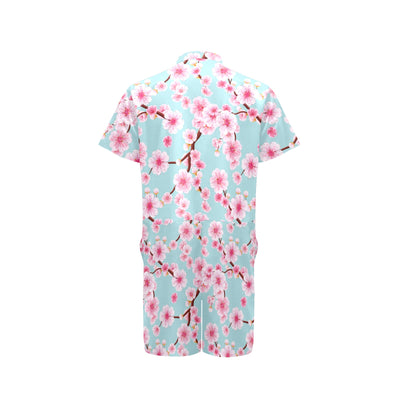 Cherry Blossom Pattern Print Design CB04 Men's Romper