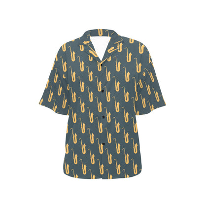 Saxophone Print Design LKS401 Women's Hawaiian Shirt
