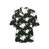 Hummingbird with Flower Pattern Print Design 03 Women's Hawaiian Shirt