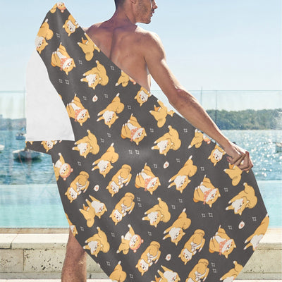 Shiba Inu Print Design LKS309 Beach Towel 32" x 71"