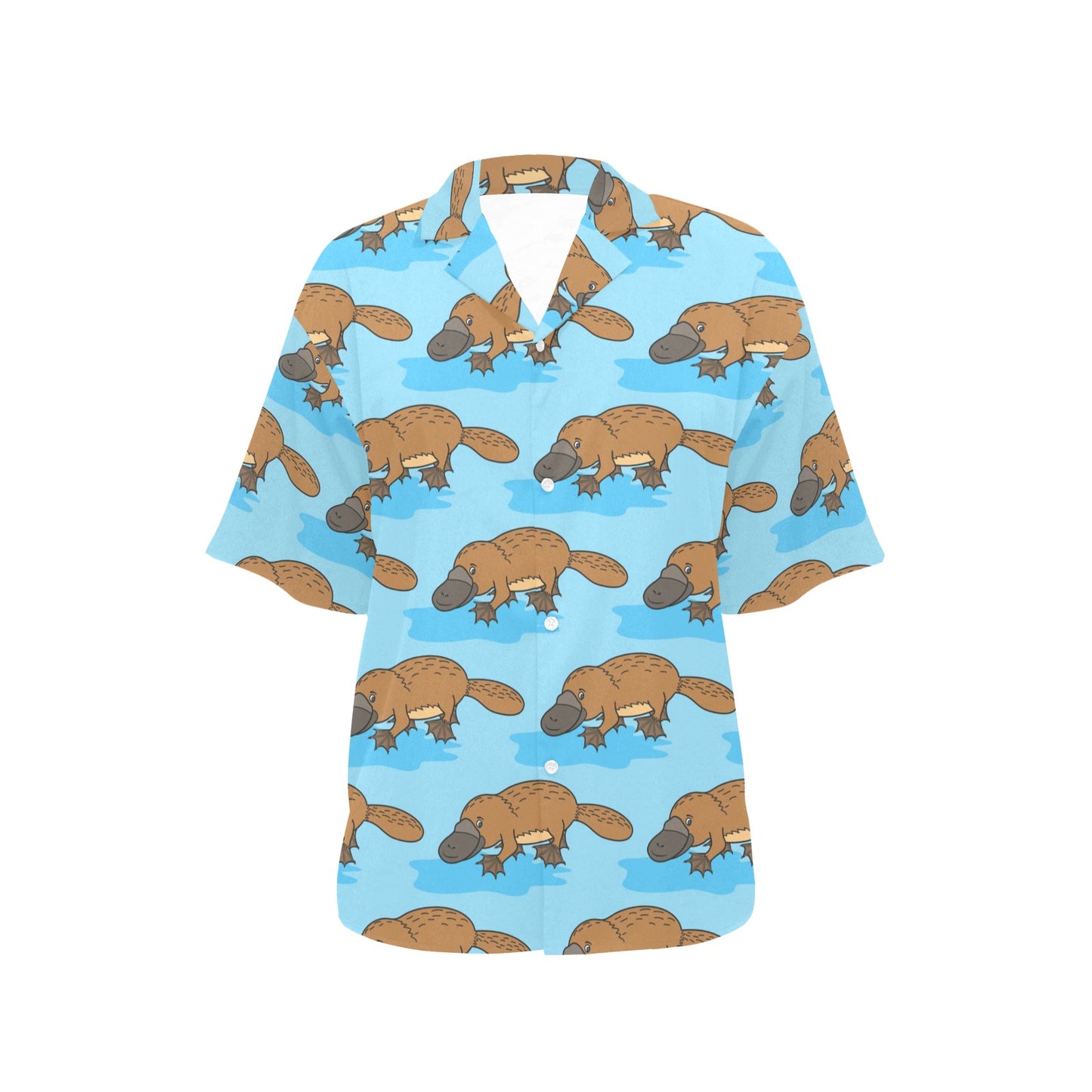Platypus Pattern Print Design A02 Women's Hawaiian Shirt