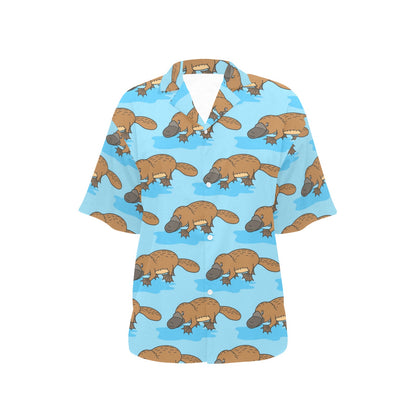 Platypus Pattern Print Design A02 Women's Hawaiian Shirt