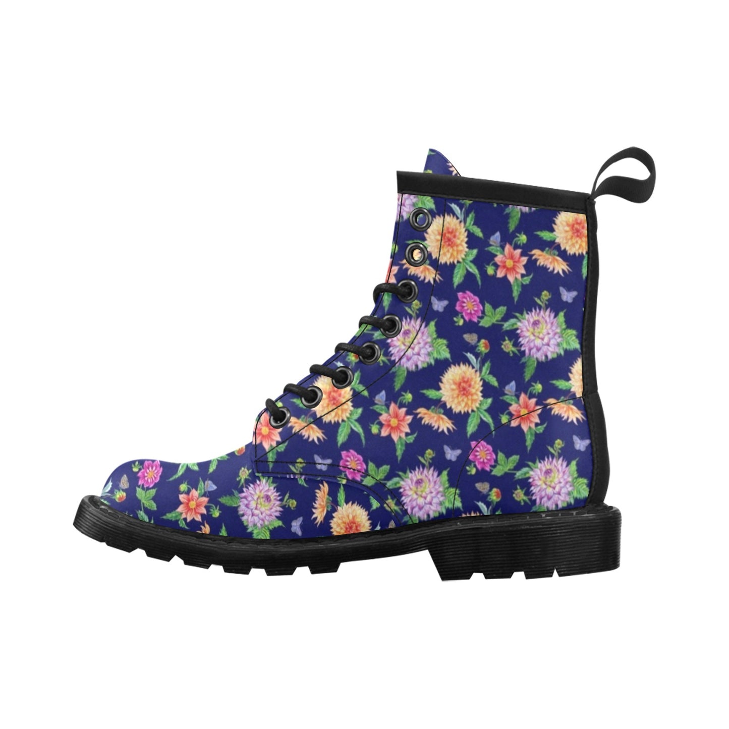 Dahlia Pattern Print Design DH010 Women's Boots