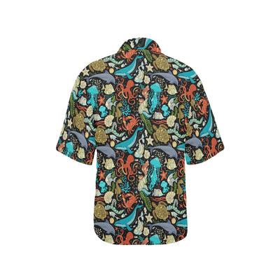 Underwater Animal Print Design LKS301 Women's Hawaiian Shirt