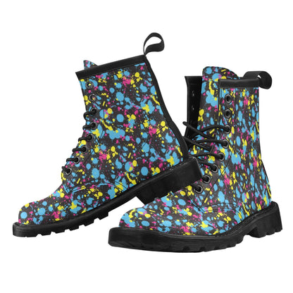 Splatter Colorful Print Design LKS301 Women's Boots