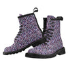Peace Sign Feather Design Print Women's Boots