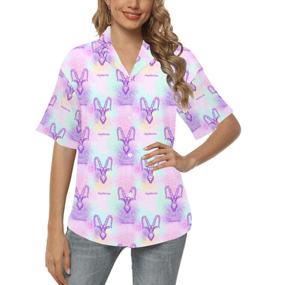 Capricorn Zodiac Pattern Print Design 02 Women's Hawaiian Shirt