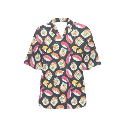Sushi Print Design LKS306 Women's Hawaiian Shirt