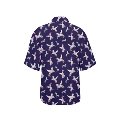Pegasus Pattern Print Design 02 Women's Hawaiian Shirt