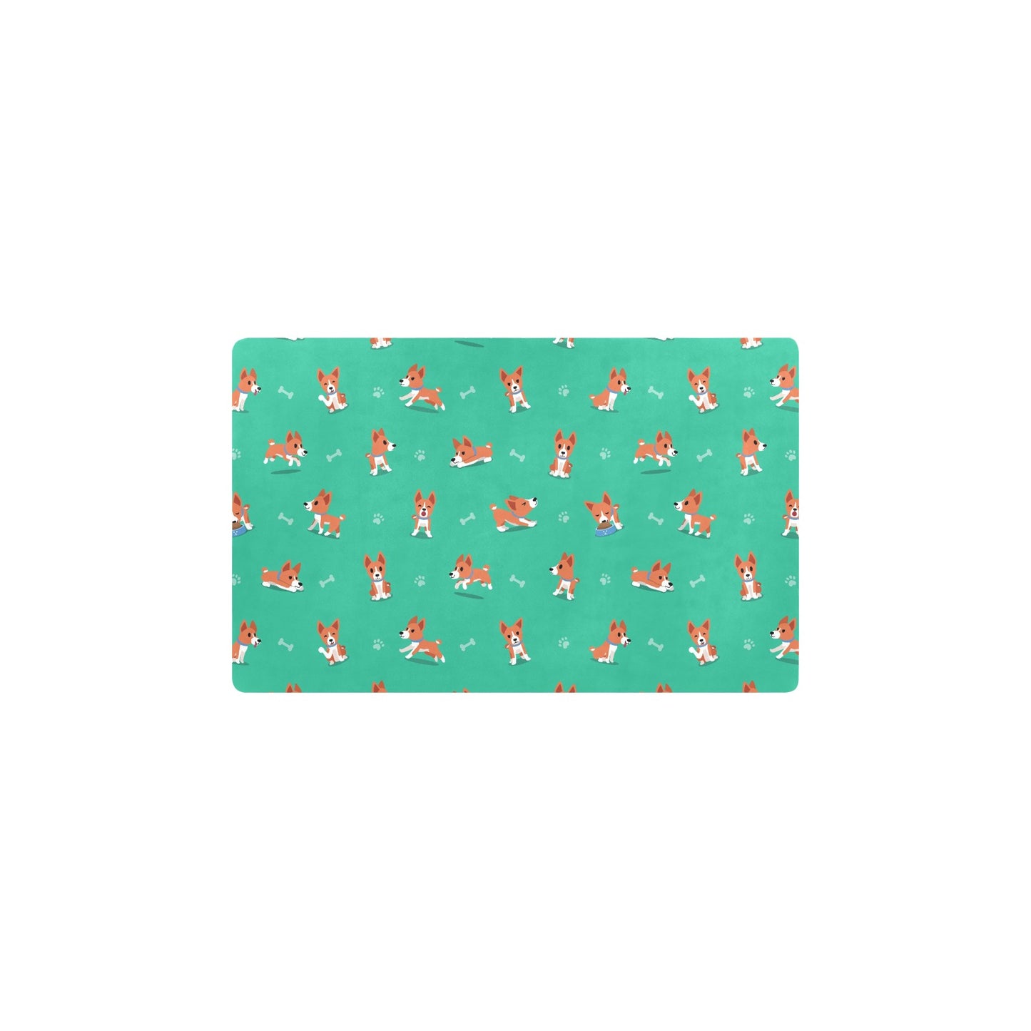 Basenji Pattern Print Design 02 Kitchen Mat