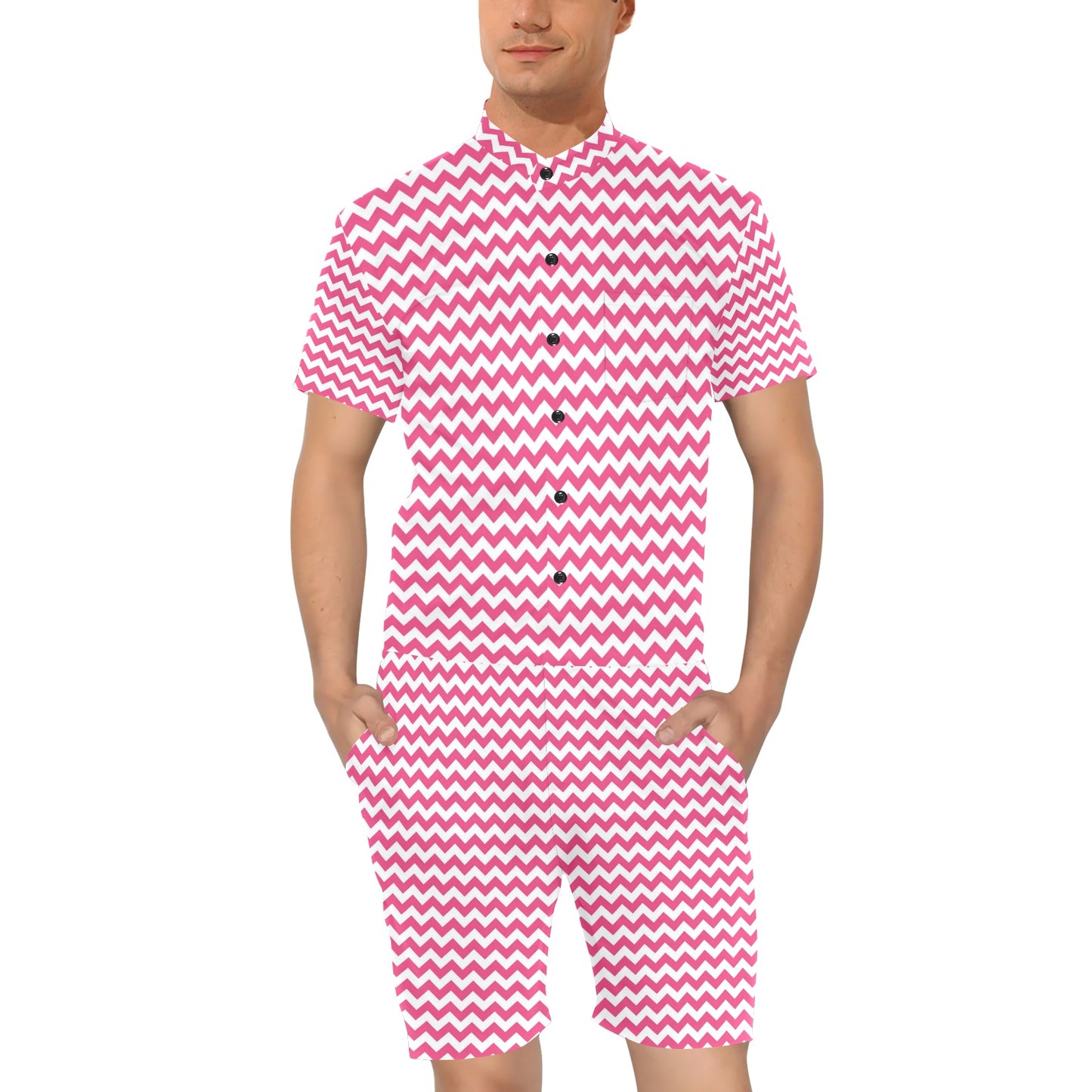 Chevron Print Design LKS402 Men's Romper