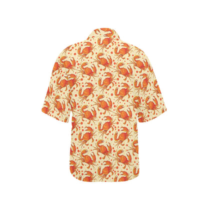 Crab Pattern Print Design 01 Women's Hawaiian Shirt