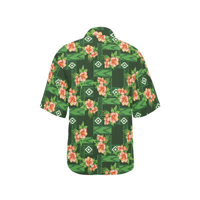 Hibiscus Pattern Print Design HB05 Women's Hawaiian Shirt