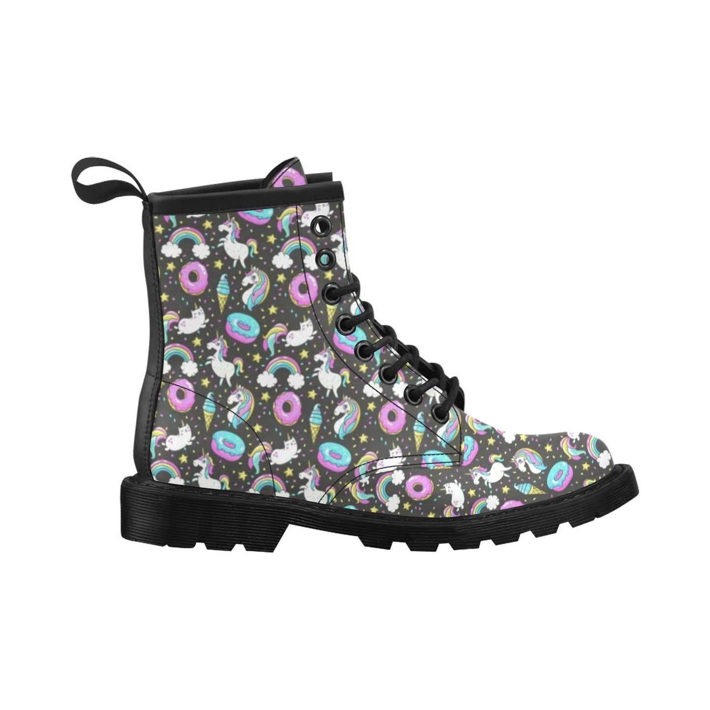 Donut Unicorn Pattern Print Design DN09 Women's Boots