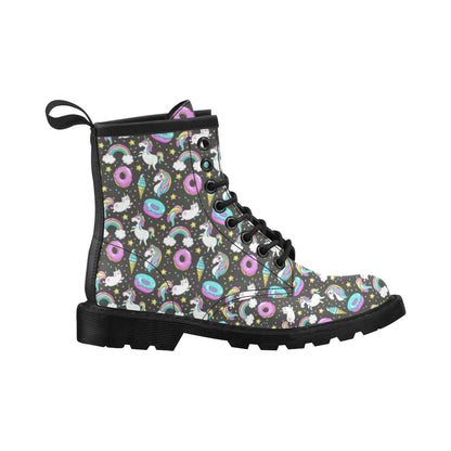 Donut Unicorn Pattern Print Design DN09 Women's Boots