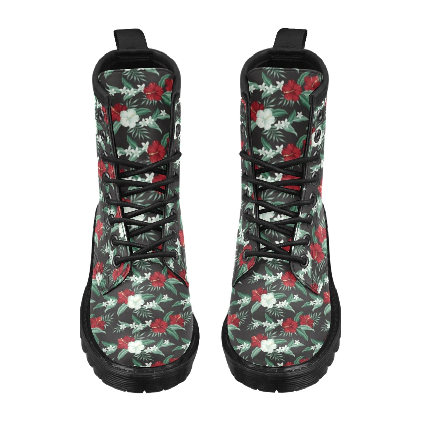 Tropical Flower Print Design LKS303 Women's Boots