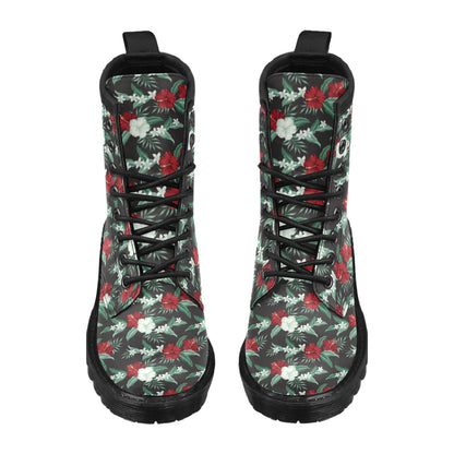 Tropical Flower Print Design LKS303 Women's Boots