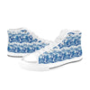 Wave Print Design LKS303 High Top Women's White Shoes