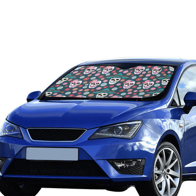 Sugar Skull Print Design LKS308 Car front Windshield Sun Shade