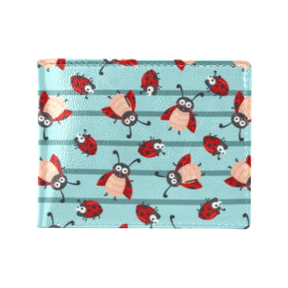 Ladybug Happy Print Pattern Men's ID Card Wallet