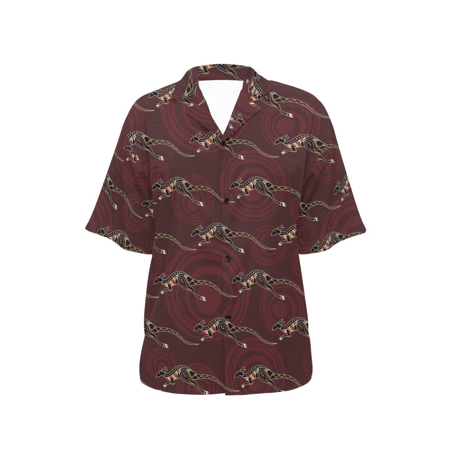 Kangaroos Pattern Print Design 05 Women's Hawaiian Shirt