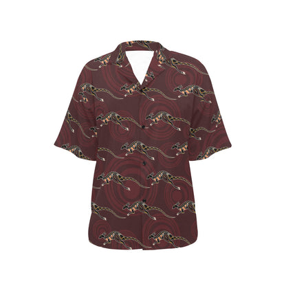 Kangaroos Pattern Print Design 05 Women's Hawaiian Shirt