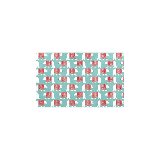 Polar Bear Pattern Print Design A04 Kitchen Mat