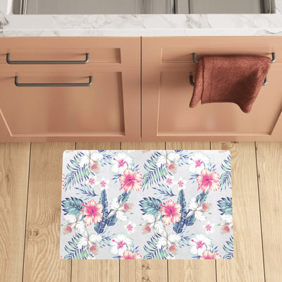 Hibiscus Print Kitchen Mat