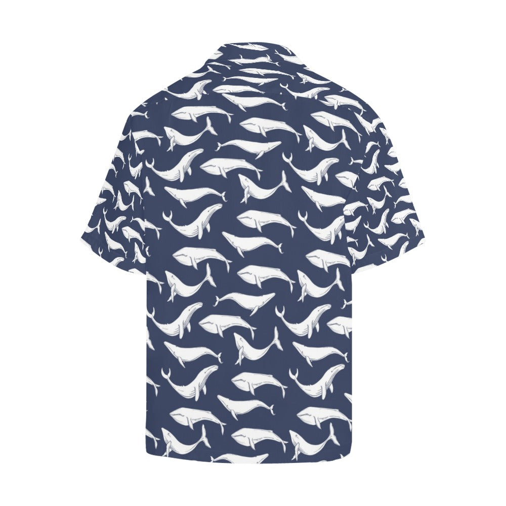 Whale Print Design LKS308 Men's Hawaiian Shirt