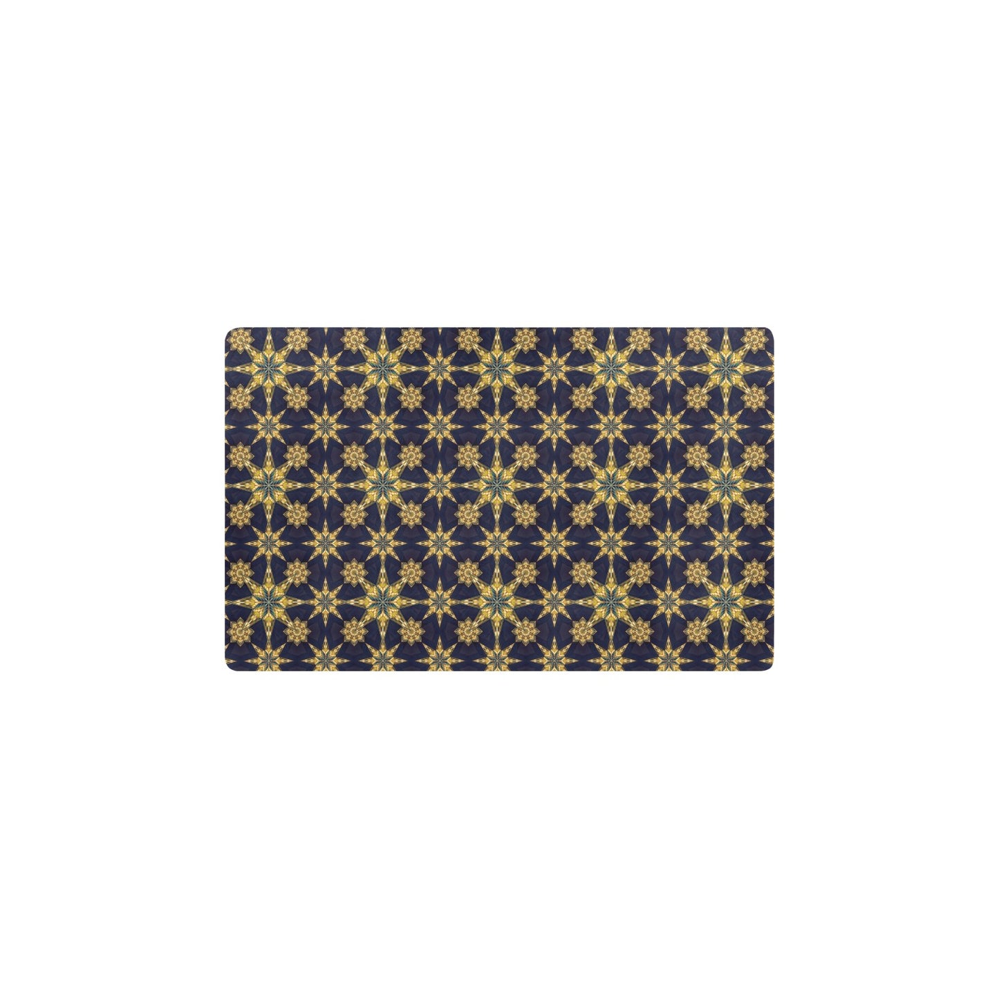 kaleidoscope Gold Print Design Kitchen Mat