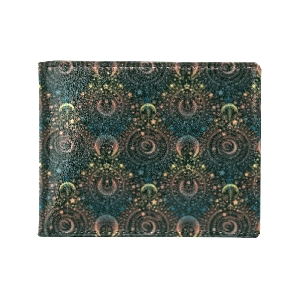 Sun Moon Print Design LKS307 Men's ID Card Wallet