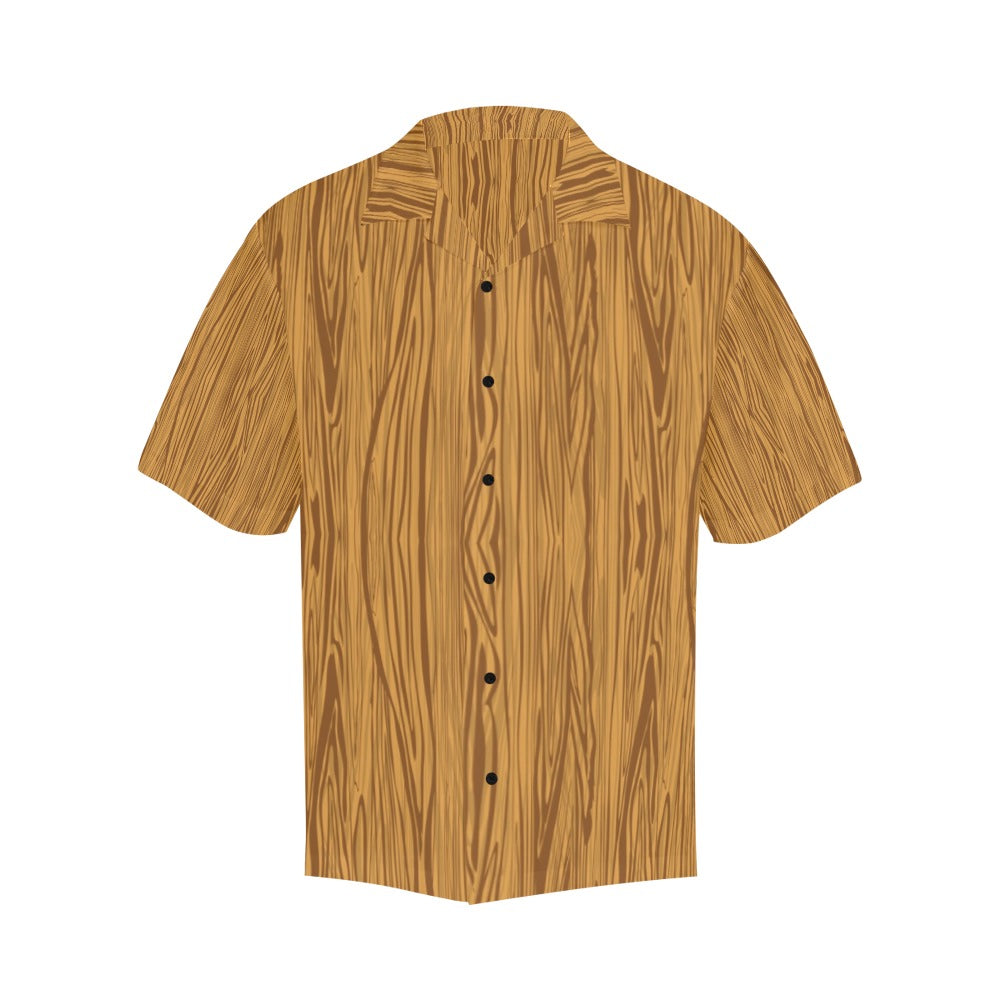Wood Texture Print Design LKS301 Men's Hawaiian Shirt
