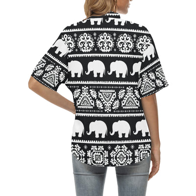 Elephant Pattern Women's Hawaiian Shirt