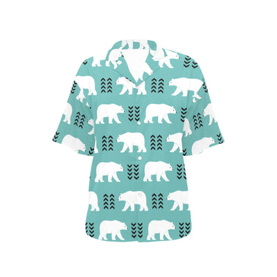 Polar Bear Pattern Print Design A05 Women's Hawaiian Shirt