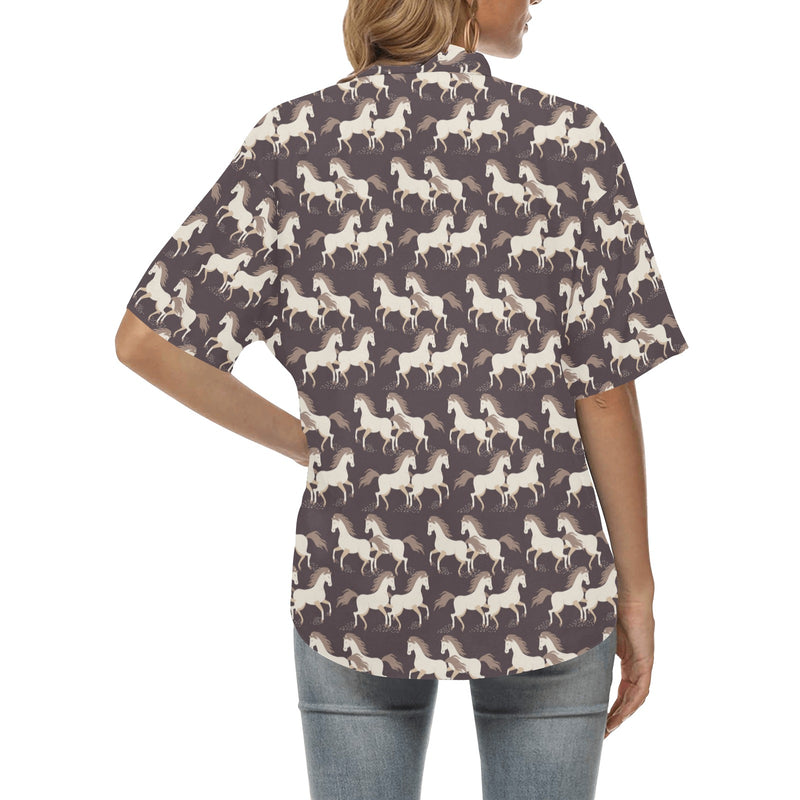 Horse Print Design LKS304 Women's Hawaiian Shirt