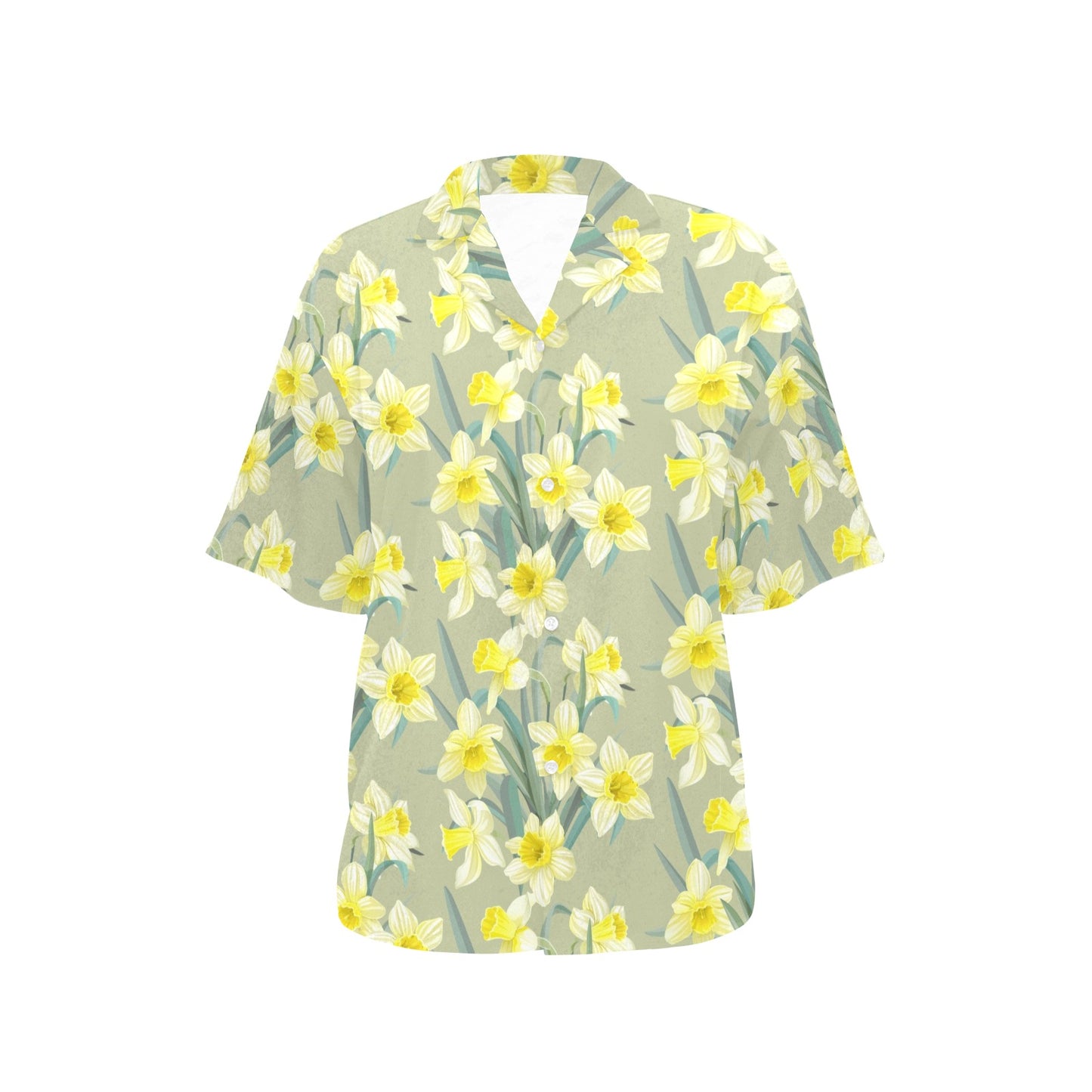 Daffodils Pattern Print Design DF01 Women's Hawaiian Shirt
