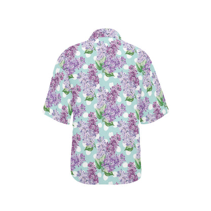 Lilac Pattern Print Design 02 Women's Hawaiian Shirt