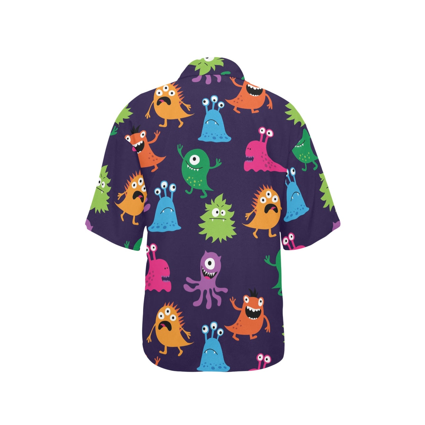 Monster Cartoon Pattern Print Design 02 Women's Hawaiian Shirt