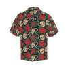 Sugar Skull Red Rose Print Design LKS301 Men's Hawaiian Shirt