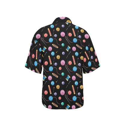 Sewing Print Design LKS309 Women's Hawaiian Shirt