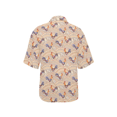 Chicken Boho Style Pattern Women's Hawaiian Shirt