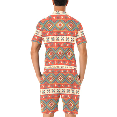 Aztec Red Print Pattern Men's Romper